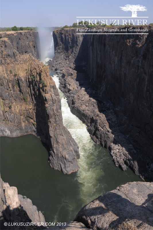 The Victoria Falls in the dry season reveal the true extent of the gorge.